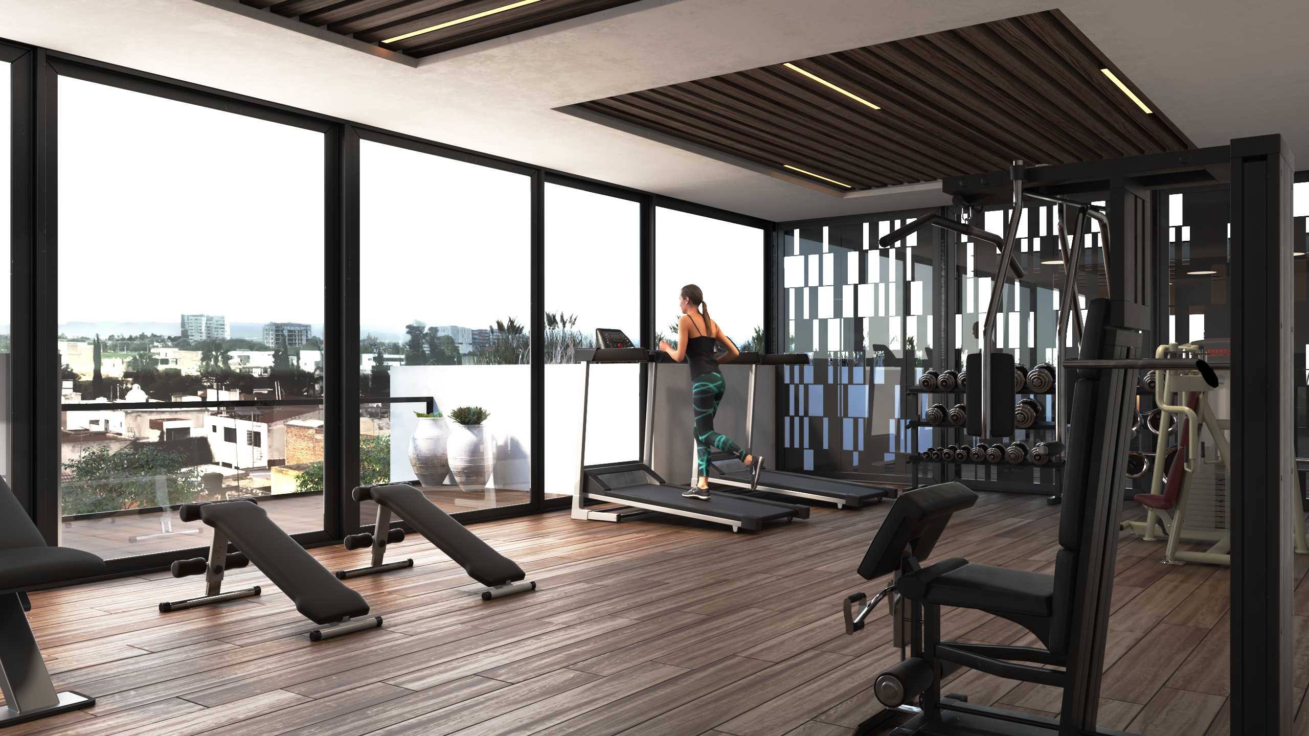 Gym lujo con vista amenidad