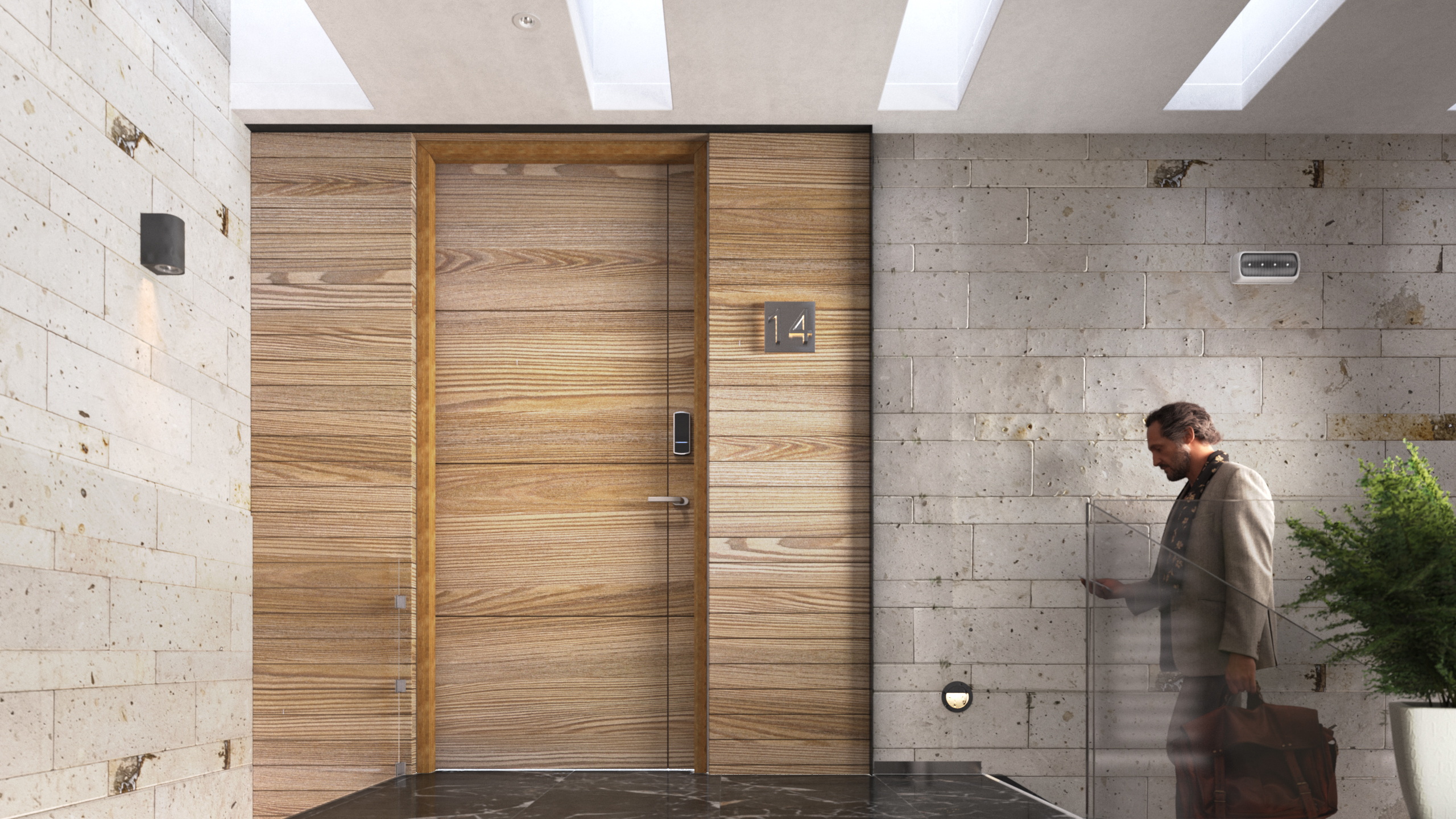 Lobby puerta departamento cantera